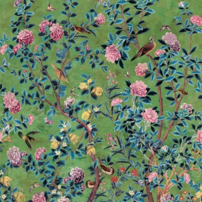 Thibaut Jardin Bloom Mural Wallpaper in Green
